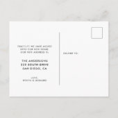 Moderne Typografie-Ankündigung Postkarte (Rückseite)