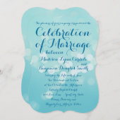 Moderne Typografie Aqua Blue Wedding Einladungen (Vorne/Hinten)