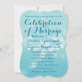 Moderne Typografie Aqua Blue Wedding Einladungen