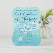Moderne Typografie Aqua Blue Wedding Einladungen (Stehend Vorderseite)