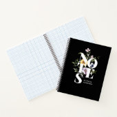 Moderne Typografie Aquarell-Wildblumen und Name Notizblock (Innenseite)