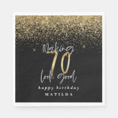 Moderne Typografie aus Gold Glitzer Party Serviette (Vorderseite)