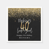 Moderne Typografie aus Gold Glitzer Party Serviette (Vorderseite)