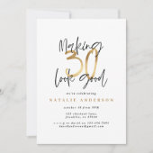 Moderne Typografie aus Schwarz und Gold zum 30. (Vorderseite)