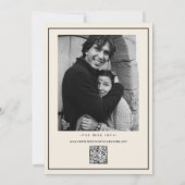 Moderne Typografie B&W Handwriter Foto Qr Code Save The Date (Rückseite)