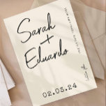Moderne Typografie B&W Handwriter Foto Qr Code Save The Date<br><div class="desc">Typografie Einfaches künstlerisches Foto Qr Code</div>