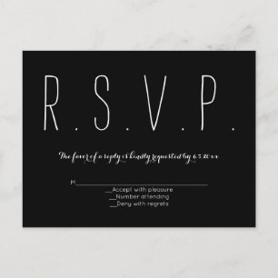 Moderne Typografie-B&w-Rsvp-Karten Einladungspostkarte