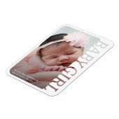 Moderne Typografie Baby Mädchen Danke 2 Foto Magnet (Linke Seite)