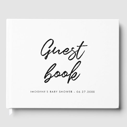 Moderne Typografie Babydusche Gästebuch (Vorderseite)