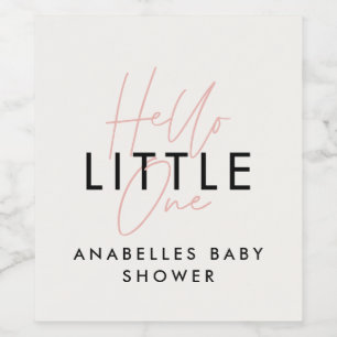 Moderne Typografie Babydusche Hallo Kleine Weinetikett