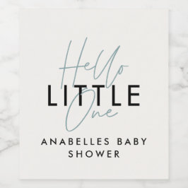 Moderne Typografie Babydusche Hallo Kleine Weinetikett