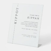 Moderne Typografie Bar Mitzvah Kippah-Schild Sockelschild (Vorderseite)