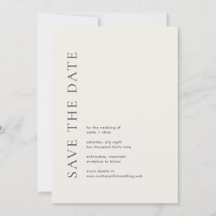 Moderne Typografie Beige Elegante Hochzeit Save The Date