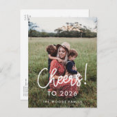 Moderne Typografie bejubelt das Neujahrsfest 2026 Postkarte (Vorne/Hinten)
