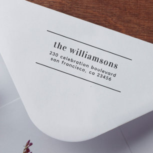 Moderne Typografie   Benutzerdefinierter Name & Rü Permastempel