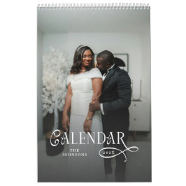 Moderne Typografie Benutzerdefiniertes Hochzeitsfo Kalender