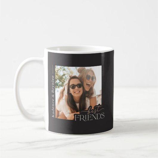 Moderne Typografie Best Friends Foto Kaffeetasse (Links)