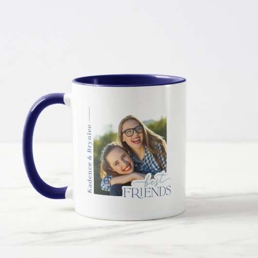 Moderne Typografie-Beste-Freunde-Foto Tasse (Links)