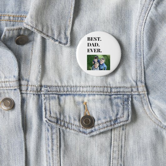 Moderne Typografie Bester Vater je Kind Foto Button (Beispiel)