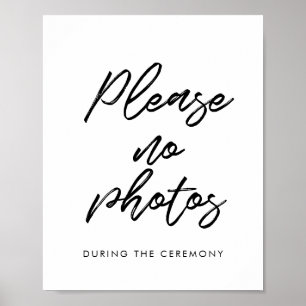 Moderne Typografie Bitte keine Fotos Hochzeitsstif Poster