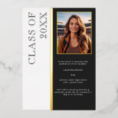 Moderne Typografie Black Foto Grad Ankündigung (Vorderseite)