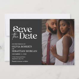 Moderne Typografie Black Foto Wedding Save The Date