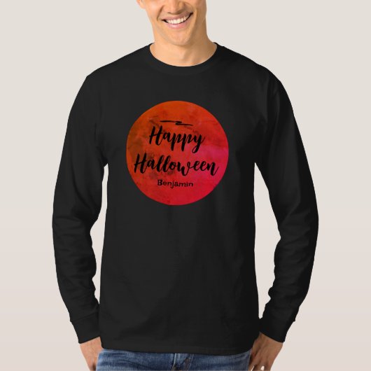 Moderne Typografie Black Orange Moon Halloween Men T-Shirt (Vorderseite)