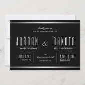 Moderne Typografie Black & Silver Engagement Party Einladung (Vorderseite)