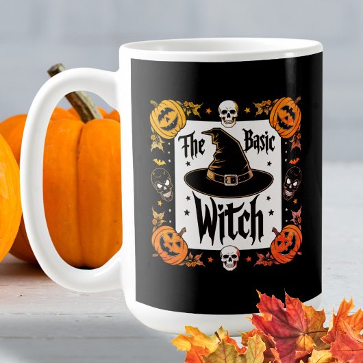 Moderne Typografie Black Skulls Halloween Witzhut Kaffeetasse