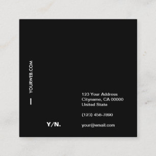 Moderne Typografie Black&White quadratische Visitenkarte