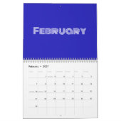 Moderne Typografie Blau Kalender (Feb 2027)