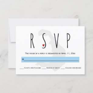 Moderne Typografie Blau Santorini Hochzeit RSVP Ka