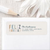 Moderne Typografie blaue Terrakotta Feliz Navidad (Insitu)