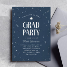 Moderne Typografie Blue and Silver Graduation Part