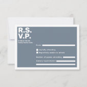 Moderne Typografie Blue Bold UAWG Wedding RSVP Karte (Vorderseite)