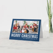 Moderne Typografie Blue Foto Collage Weihnachten (Vorderseite)