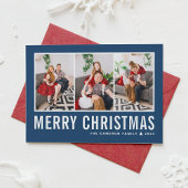 Moderne Typografie Blue Foto Collage Weihnachten