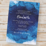 Moderne Typografie Blue Watercolor Bat Mitzvah Einladung<br><div class="desc">Besteht aus spielerischer Schrift- und Serifentypografie; Alle vor einem Hintergrund von blauem Aquarellhintergrund. Dieses wurde von Select Party Supplies entworfen,  exklusiv für Zazzle. Abrufbar unter: http://www.zazzle.com/selectpartysupplies</div>