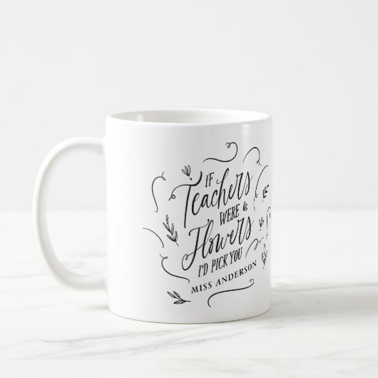Moderne Typografie-Blume Kaffeetasse (Links)