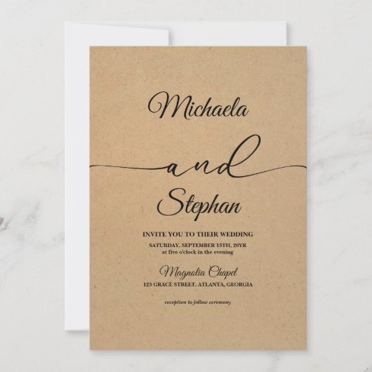 Moderne Typografie | Bold Bellisia Wedding Einladung (Vorderseite)