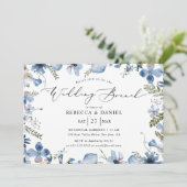 Moderne Typografie Botanischer Hochzeitssaal Einladung (Stehend Vorderseite)