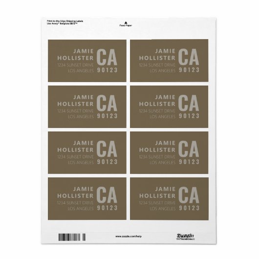 Moderne Typografie | Braune/Tan-Rücksendeadresse (Vorne)