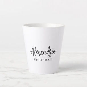 Moderne Typografie Brautjungfer Geschenk Milchtasse