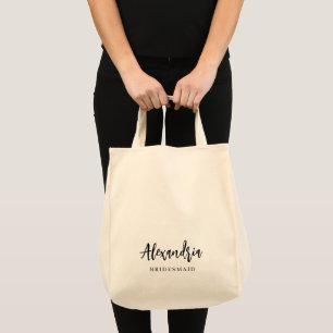 Moderne Typografie Brautjungfer Geschenk Personali Tragetasche