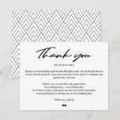 Moderne Typografie Bridal virtuelle Dusche Vielen Dankeskarte (Vorne/Hinten)