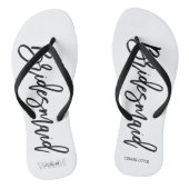 Moderne Typografie "Bridesmaid" Badesandalen (Fußbett)