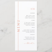 Moderne Typografie Bright Orange Wedding Menu Menükarte (Vorderseite)