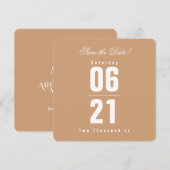 Moderne Typografie Bronze Save the Date (Vorne/Hinten)