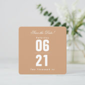Moderne Typografie Bronze Save the Date (Stehend Vorderseite)