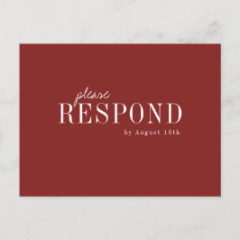 Moderne Typografie burgundy Hochzeit im Herbst UAW Einladungspostkarte